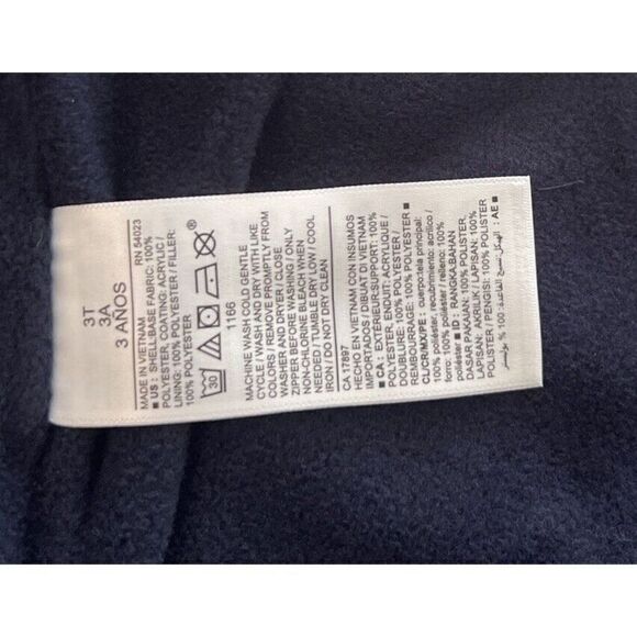 Old Navy Sz 3T Navy Blue Water Resistant Puffer Coat Hood & Pockets NEW - Picture 5 of 6